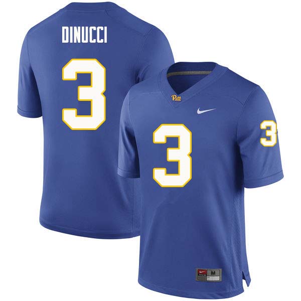 Men #3 Ben DiNucci Pittsburgh Panthers College Football Jerseys Sale-Royal